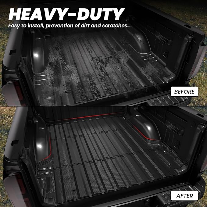 Lasfit Truck Bed Mat for Chevrolet Chevy Colorado/GMC Canyon 2015-2022, Only Fit 5.1FT Bed, Vehicle Bed Mat Custom Fit Flush All Weather Protection TPE Pickup Car Bed Liner