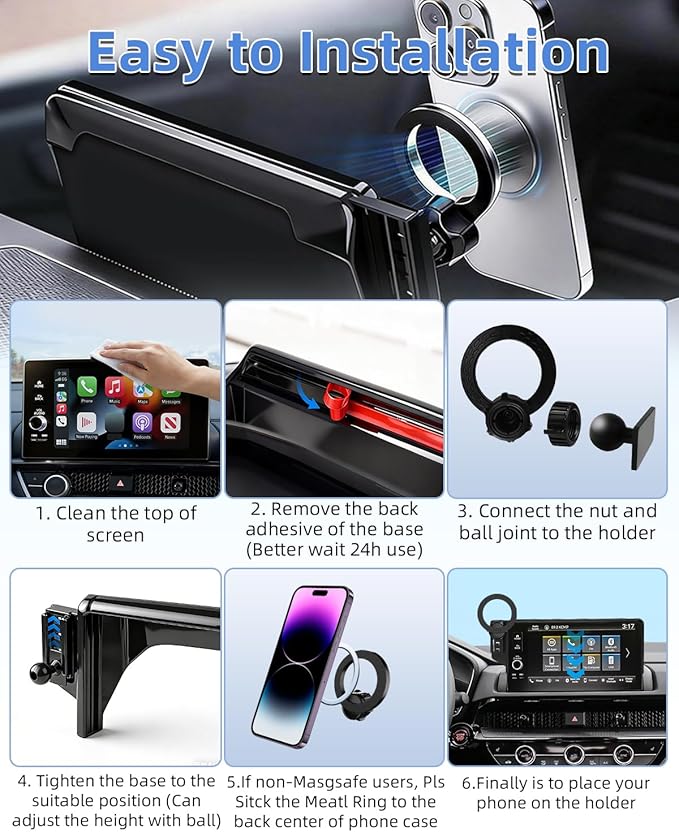 PZK Car Phone Holder for BMW X3 2025 2026 Accessories 14.9-Inch Screen Fixed Clip, BMW Car Phone Mount Compatible with Magsafe 360° Rotation Not Affect Vent Automobile Phone Cradles (Not Fit BMW X4)
