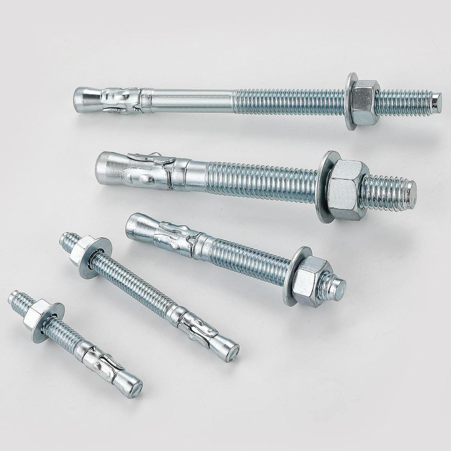 1/2x4-1/2 30Pcs Inch Standard Fasteners for Heavy-Duty Zinc Wedge Anchors for Cement and Concrete