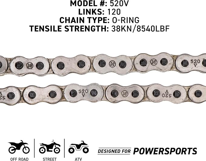NICHE Drive Sprocket Chain Combo for Polaris RZR 170 Front 12 Rear 32 Tooth 520 O-Ring 120 Links