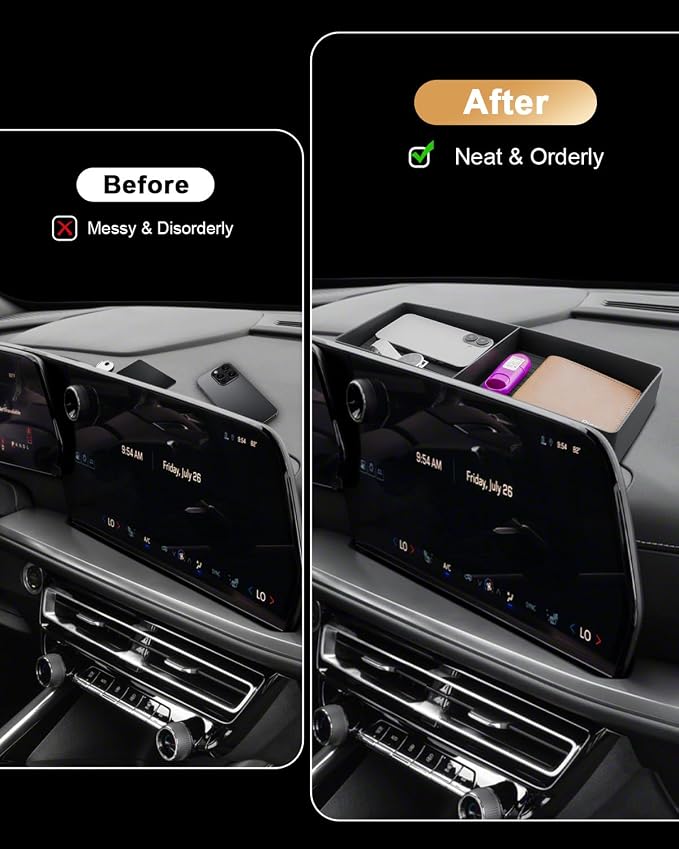 ECOZEN 2026 Chevy Traverse Dash Console Organizer Tray - Behind Screen Organizer for 2024-2026 Traverse(LT/Z71/High Country/RS) Accessories Dashboard Storage Behind Screen Center Console Organizer
