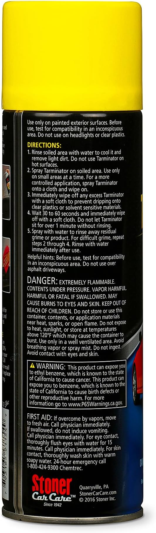 Stoner Car Care 91154-2PK Tarminator Tar, Sap, and Asphalt Remover – Fast Acting Tar and Sap Remover for Cars – Clear Coat Safe Auto Cleaner for Paint, Chrome and Wheels – 10 oz (Pack of 2)