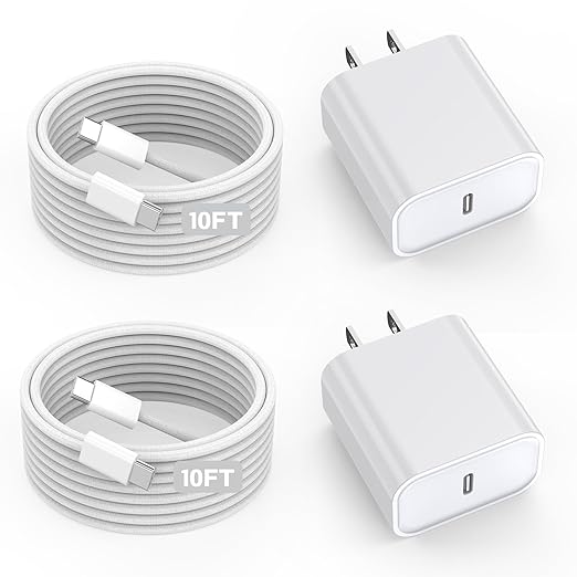 iPhone Charger USB C,Apple MFi Certified iPhone USB C Fast Charger 17Charger Block 10FT USBC to USBC Woven Cable Cord for iPhone 17/17 Pro Max/iPhoneAir/16 Pro Max/16Pro/16/15Plus/15,iPad Pro/Air/Mini