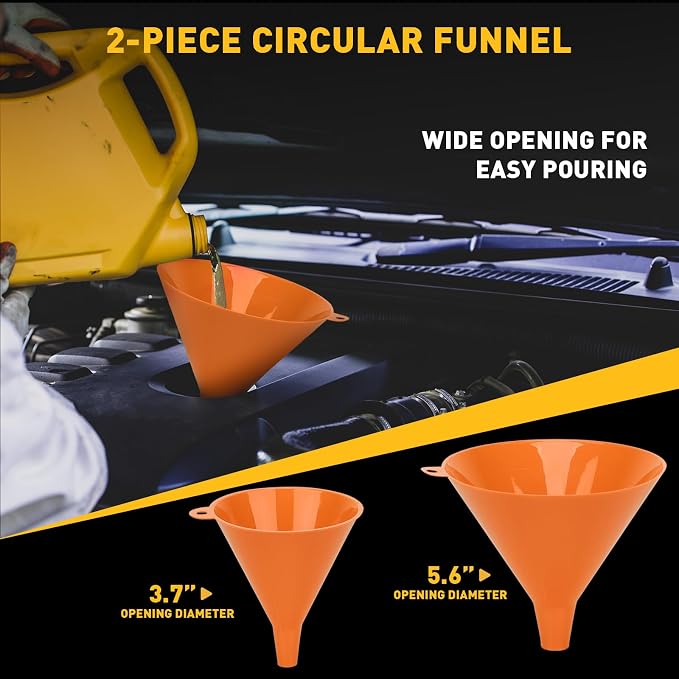 20-Piece No-Spill Coolant Funnel Kit, Cooling System Funnels Kits, Spill Proof Funnel Bleeder, Radiator Funnels Kit with Adapters, Extensions, Flexible Hose, Circular-Funnel, Towel for Automotive Use