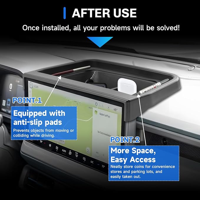 SXCY for 2025 2026 Ford Maverick Dashboard Organizer Tray for 2025 2026 Ford Maverick Accessories Screen Back Tray 2025 2026 Maverick Behind Dash Console Organizer Tray