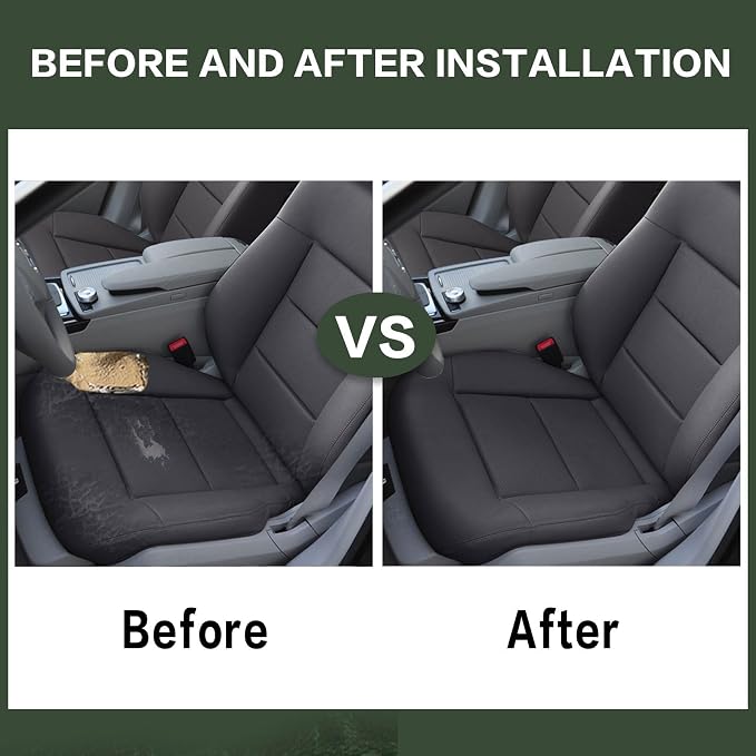 FZJDSD Black Driver & Passenger Side Bottom Microfiber Leather Seat Covers Compatible with Mercedes Benz E-Class E200 E250 E300 E350 2010 2011 2012 2013 2014 2015 2016