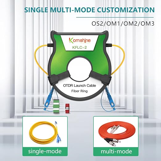 FTTH Launch Fiber Cable SC UPC to LC UPC Connectors OTDR Launch Cable Box Multi Mode MM Fiber 62.5/125um for 500 Meters Fiber Optic Dead Zone Eliminator Used with Optical OTDR