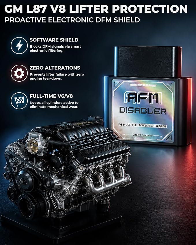 AFM/DFM Disabler Gen2 OBD2 Plug-Play for GM Trucks/SUVs | Active Fuel Management Disabler fits Silverado/Sierra/Tahoe/Suburban/Yukon/Escalade V6/V8，Prevents Lifter Failure