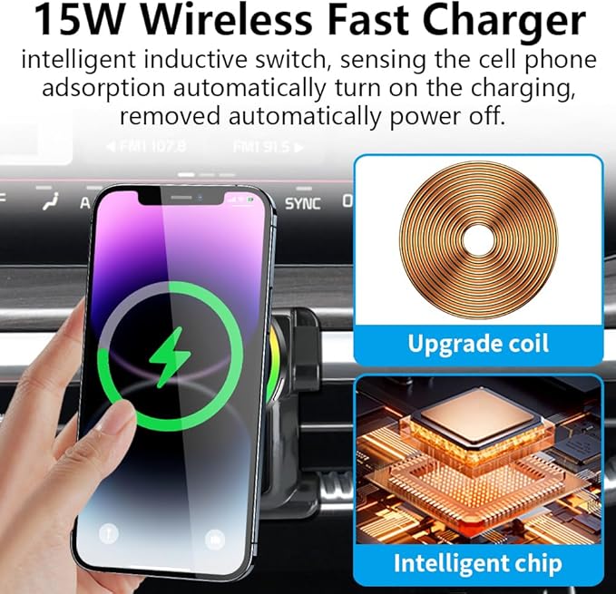 Car Magnetic Phone Mount for Kia K5 2021 2022 2023 2024 Auto Interior Accessories Best Cellphone Holder Fast 15W Wireless Charger Cell Phones Charging Screen Stand Cradles Accessory
