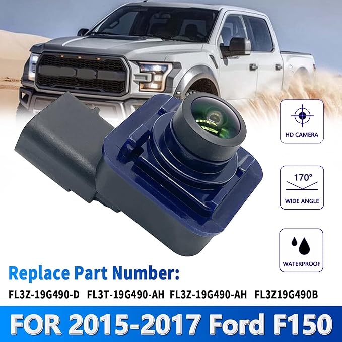 Rear View Back Up Camera Compatible with Ford F150 2015-2017 Reverse Park Assist Backup Camera Replaces FL3Z-19G490-D FL3Z19G490D FL3Z-19G490-B FL3Z19G490B