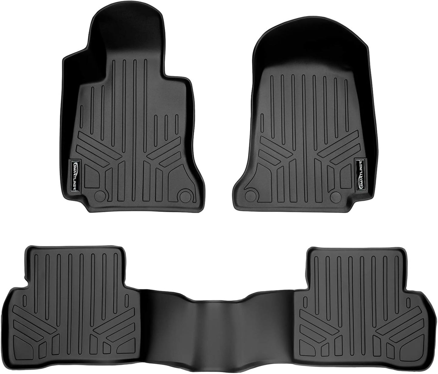 SMARTLINER Custom Fit Floor Mats 2 Row Liner Set for 2017-2023 Mercedes-Benz AMG C 43