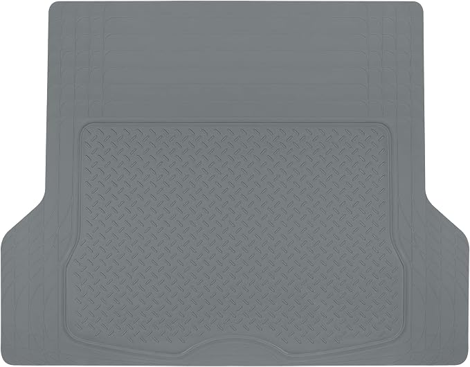 Motor Trend FlexTough™ Heavy Duty Rubber Gray Car Floor Mats All Weather & Jumbo SUV Cargo Liner Full Set - Universal Trim to Fit Automotive Floor Mats & Trunk Mats for Cars Interior Accessories