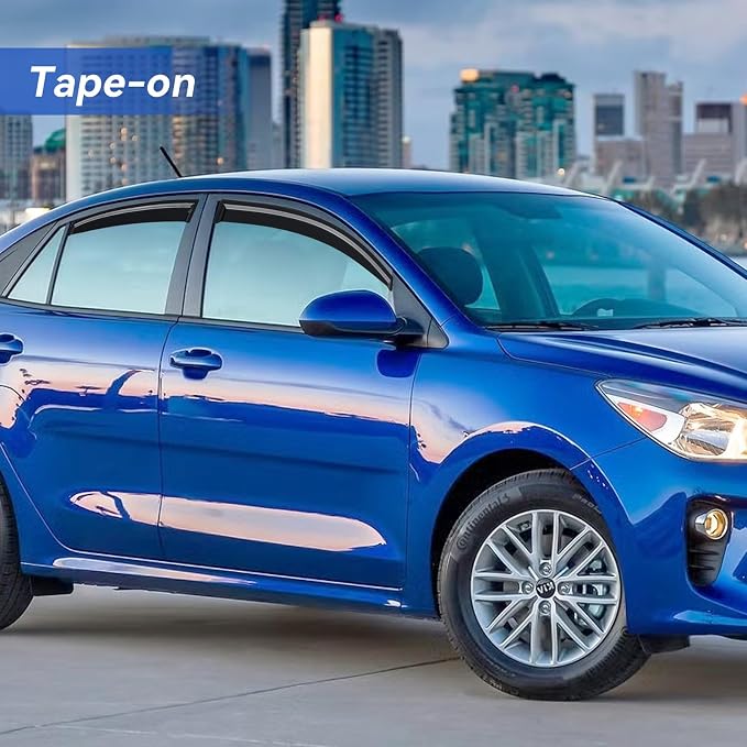 Window Visors Rain Guards for 2018-2023 Kia Rio Sedan, Out-Channel Window Vent Wind Deflectors Visors Shades for 18 19 20 21 22 23 Kia Rio