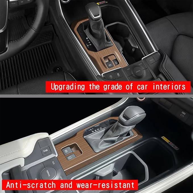 Central Control Gear Shift Panel Trim Coverr Compatible with Toyota Grand Highlander 2024 2025 2026 Fit for 2024-2026 Grand Highlander ABS Accessories(Wood Grain)