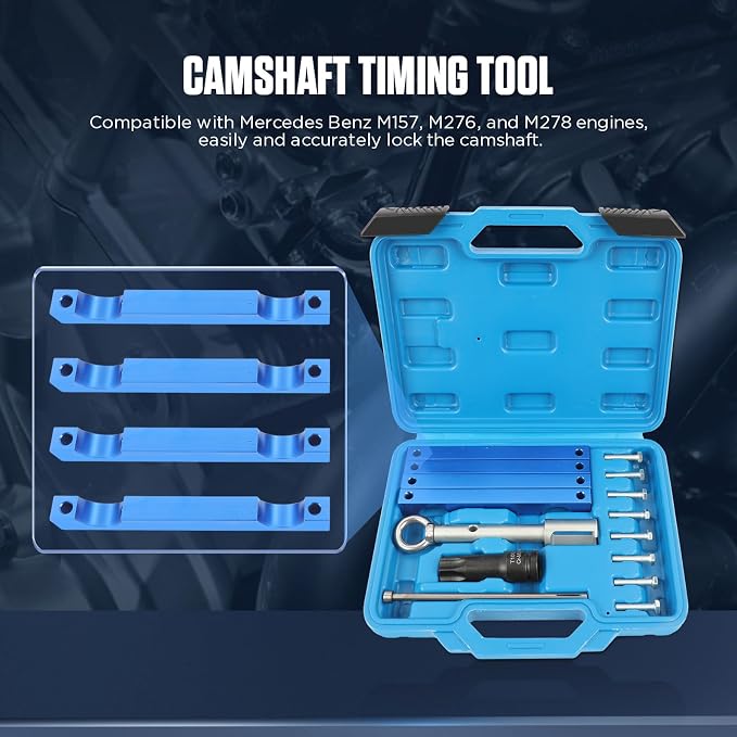 PLAYOCCAR Engine Timing Tool Kit Compatible with Mercedes Benz M157/M276/ M278, Camshaft Timing Alignment Tools Set with T100 and Injector Removal Puller Tool