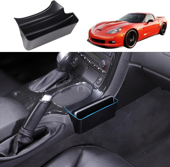 Car Gear Shift Storage Box Center Console Side Organizer for Chevrolet Corvette C6 2005-2013 Co-Pilot Side Organizer,Center Console Hanging Storage Box Interior Accessories