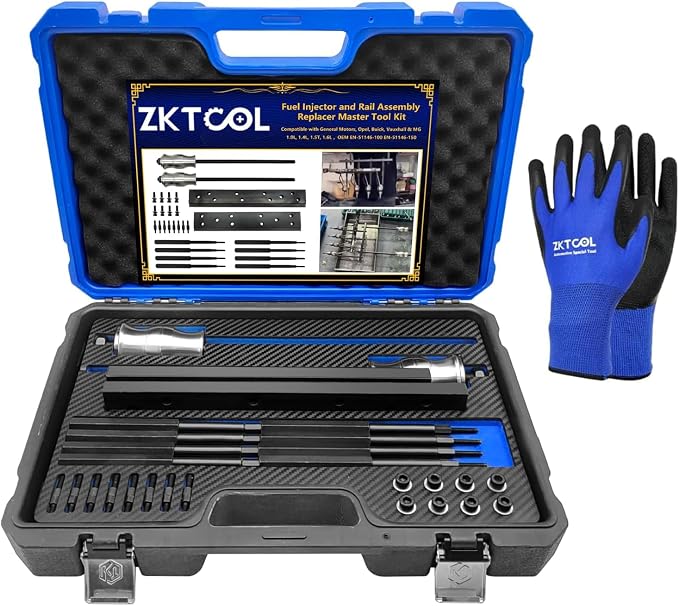 ZKTOOL EN-51146 GM-51146 Fuel Injector and Rail Assembly Replacer Master Tool Kit Compatible with General Motors, Opel, Buick, Vauxhall & MG 1.0L, 1.4L, 1.5T, 1.6L ，OEM EN-51146-100 EN-51146-150