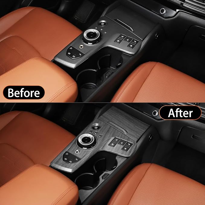YOUTOOCAR Automatic Gear Shift Panel Covers Interior Trim Compatible with Kia Sportage 2026 Accessories (Wood Grain, with Fingerprint)