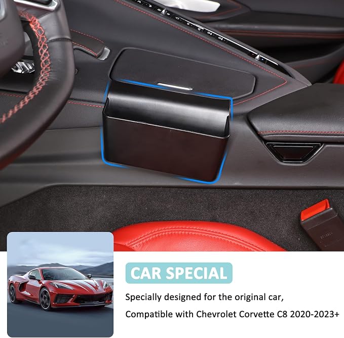 Daeiclru Center Console Storage Box Compatible with Chevrolet Corvette C8 2020-2024, Gear Shift Console Side Tray Organizer, Auto Interior Storage Accessories