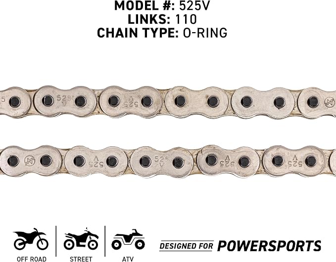NICHE Drive Sprocket Chain Combo for Suzuki GSXR600 Front 16 Rear 45 Tooth 525V O-Ring 110 Links
