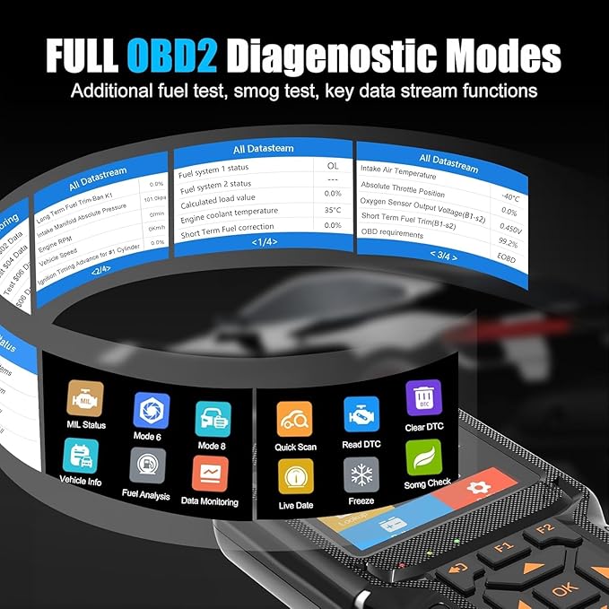 Heavy Duty Truck Scanner, NC610 Diesel Diagnostic Scan Tool for Cummins, Detroit, Freightliner, International, Paccar, 2 in 1 Truck & Car Engine Code Reader/OBD2 Scanner (NC610)