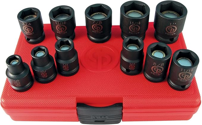 Chicago Pneumatic SS4011G - 1/2 Inch Square Drive, SAE, Magnetic, Impact Socket Set (11 PCS)