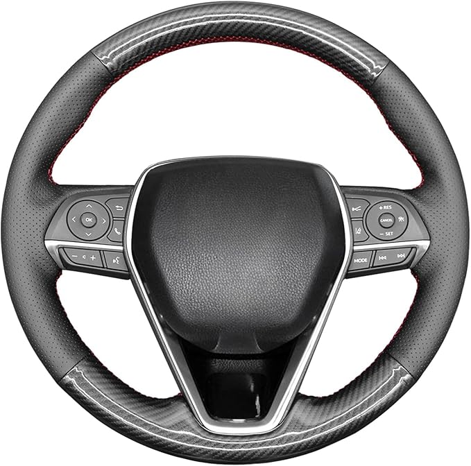 MEWANT Steering Wheel Cover for Toyota RAV4 2019-2024/Camry 2018-2024/Corolla 2020-2024/Avalon 2019-2022 Hand-Stitched Steering Wheel Wrap
