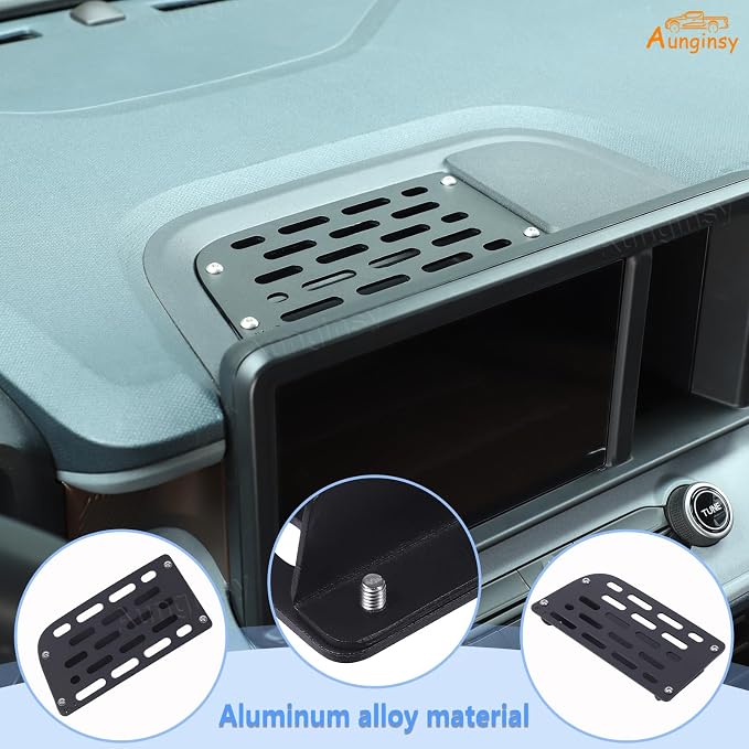 Aunginsy Dashboard Metal Dash Mount Phone Holder Base Compatible with Ford Maverick 2022 2023 2024, Car Center Console Instrument Table Organize Tray Groove Panel Hidden Storage Box Accessories