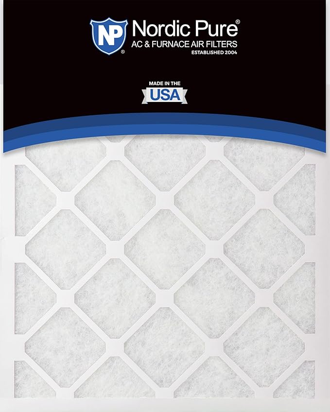 Nordic Pure 18x18x1 (Actual Size: 17 3/4 x 17 3/4 x 3/4) Poly Green MERV 6 AC Furnace Air Filters – Reduces Dust, Pollen, Pet Dander & Allergens – 2-Pack