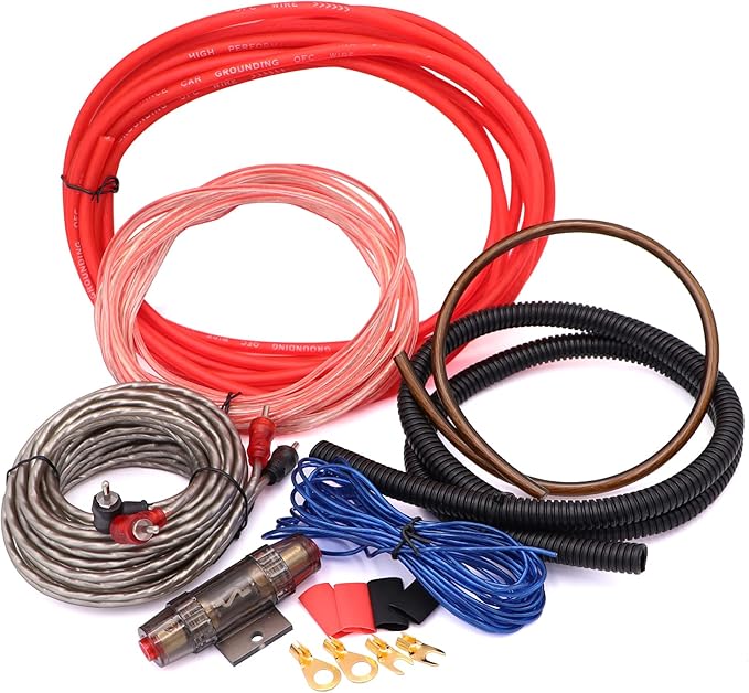 8 Gauge Audio Amplifier Installation Wiring Systems KIT,Make Connections and Brings Power to Your Radio, Subwoofers and Speakers