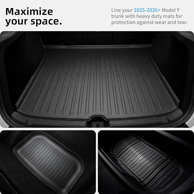 6 Pcs Liners for Tesla Model Y Juniper Accessories New 2025 2026(Not Fit Standard) All Weather Floor Mats Front Frunk Rear Trunk Mats Cargo Liner TPE Anti-Slip 5-Seater
