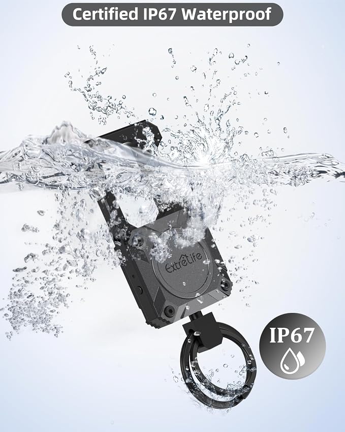 ExtreLife Keychain, Works with Apple Find My, Bottle Opener, Carabiner Car Key Chains with Gps Tracker