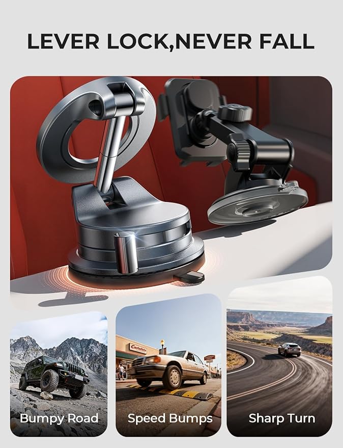 LISEN for Magsafe Car Mount, Magnetic Phone Holders for Your Car, Car Phone Holder Magnetic, Car Accessories for Women Men Ford Jeep Truck BMW, Gifts for iPhone 17 Pro Max 16 15 14 13 12