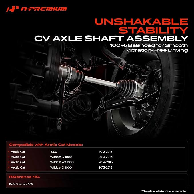 A-Premium Rear Left or Right CV Axle Shaft Assembly for Arctic Cat Models | Compatible with 1000 2012-2015, Wildcat 4 1000 2013-2014, Wildcat 4X 1000/Wildcat X 1000 2013-2015, Replace# 1502-914