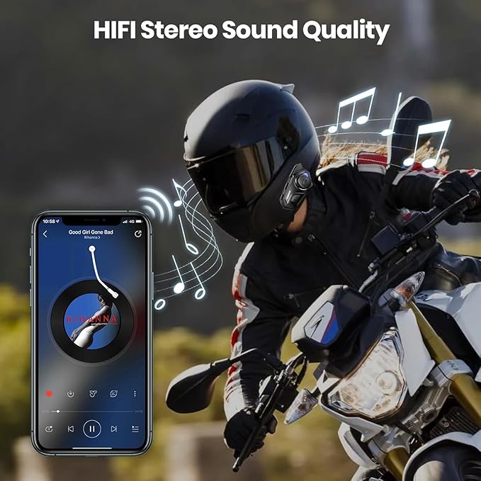 JESIMAIK R16 Pro Motorcycles Bluetooth Intercom Accessories Kit with High Resolution Sound Quality Speakers Headphone Cable (Hard Microphone and Soft Microphone)