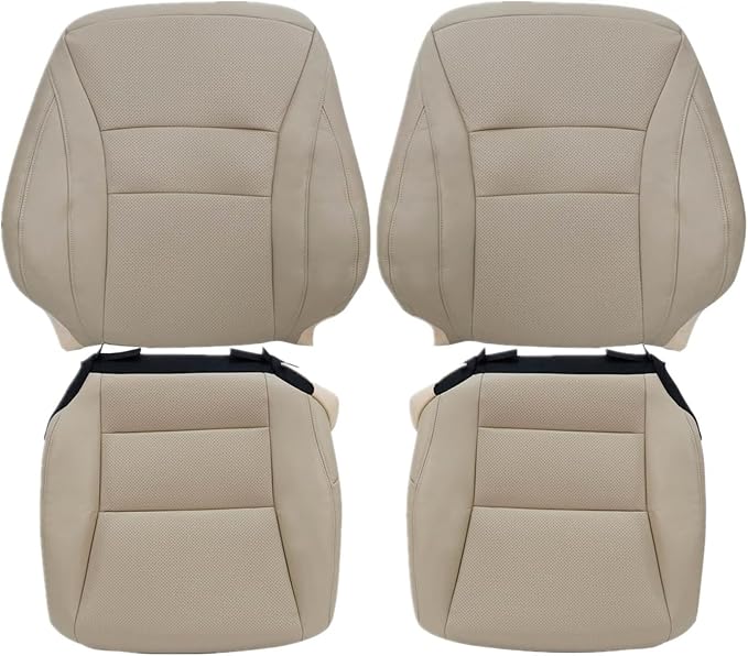 FZJDSD Light Tan Driver & Passenger Side Bottom & Top Lean Back Microfiber Leather Replacement Seat Covers Compatible with Honda Accord 2013 2014 2015 2016 2017