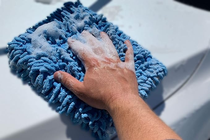 Autofiber Zero Cuff Microfiber Black Wash Mitt - Pack of 1 (7 inch x 9 inch)