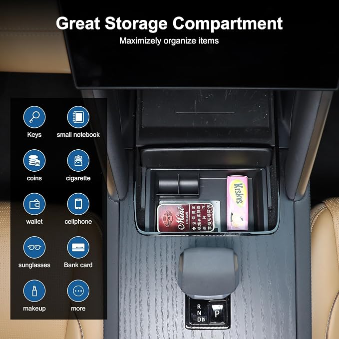Center Console Storage Box Compatible with Land Rover Discovery Sport 2024,ABS Center Console Gear Shift Tray Organizer Interior Storage Accessories