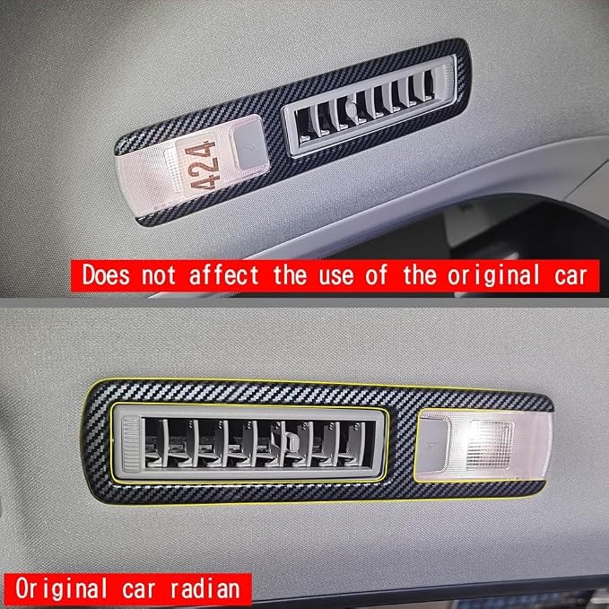 4Pcs Second and Third Row Air Outlet Frame PanelCompatible with Toyota Grand Highlander 2024 2025 2026 Fit for 2024-2026 Grand Highlander ABS Accessories(Carbon Fiber)