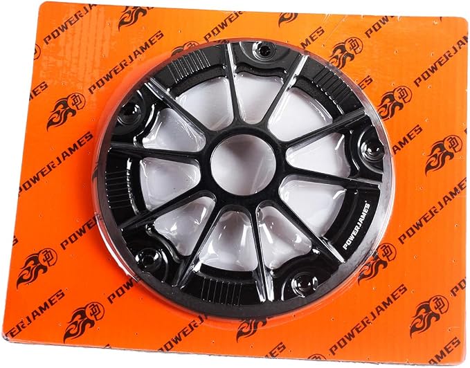 POWER JAMES Black Aluminum Visible Primary Cover Clutch Derby Cover with PC Acrylic Transparent Glass Fits for Harley Davidson 2019-24 Softail Street Bob Low Rider ST Fat Boy Bob Models (Fully Black)
