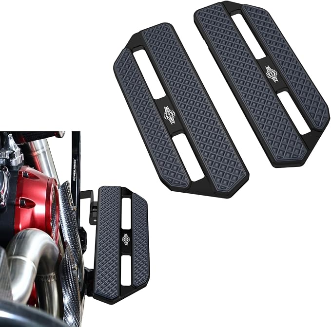9.5 inch Black Rider's Floor Board Footboard Pedal, Aluminum & Rubber Compatible with Harley Davidson 2024-25 CVO Road Glide ST, CVO Street Glide ST, (Black)