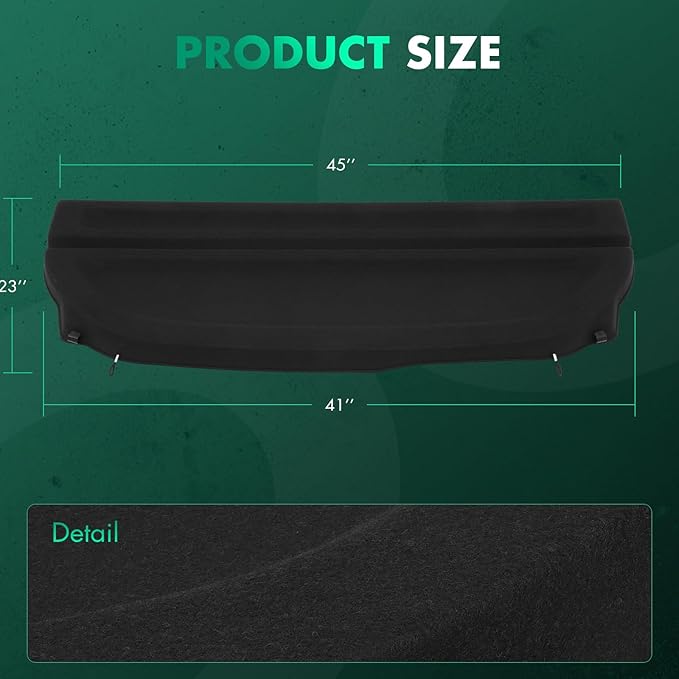 SCITOO Cargo Cover for 2012-2013 Fit for Honda Fit 1.5L 2013 Fit for Honda Fit Electric Retractable Rear Trunk Cargo Shade Luggage Security Cover Shielding Waterproof