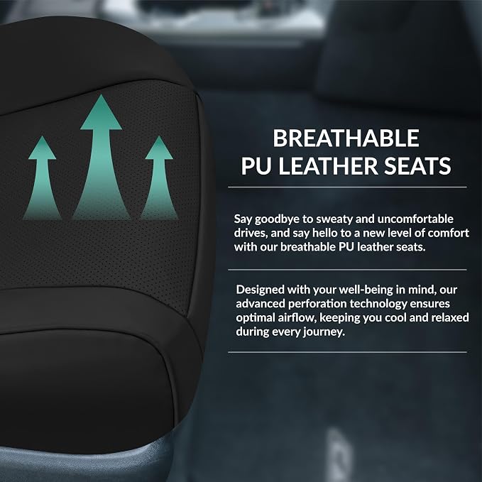 FH Group Custom Fit Seat Covers Specifically Made for 2012-2017 Toyota Camry LE | SE | XSE | XLE - Faux Leather, Waterproof Car Seat Cover, Front Set Black