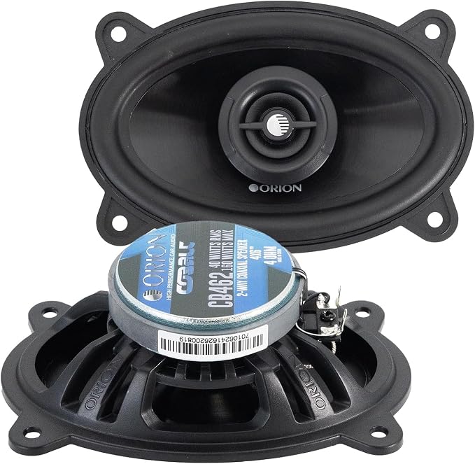 ORION Cobalt Series CB462 4x6” 2-Way Coaxial Car Speakers, 160W, 4 Ohms, Full Range, Enhanced Bass, Polypropylene Cone & Butyl Rubber Surround, Easy Install (Pair)