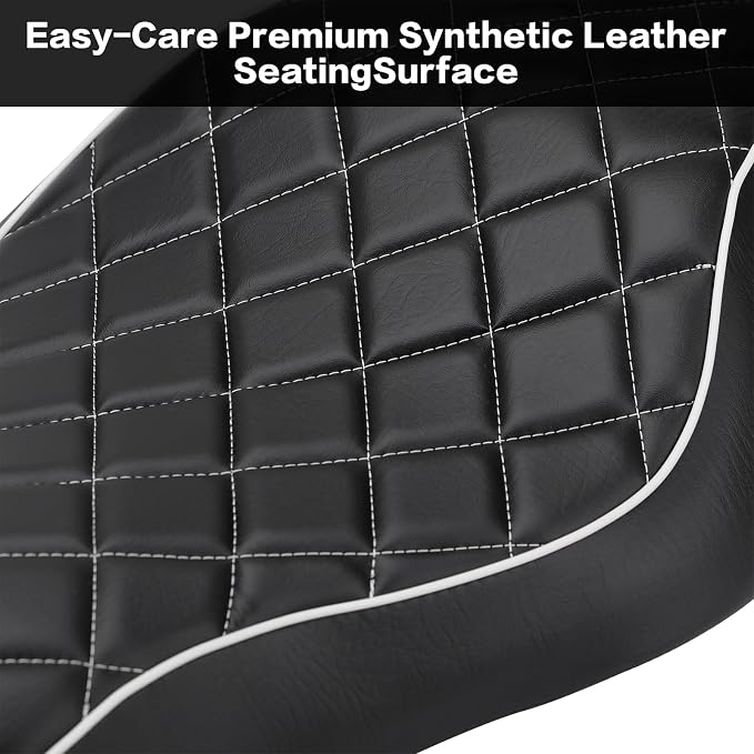 LKV Motorcycle 2-Up Driver Passenger Seats Front Driver Rear Cushion Pad Compatible with Harley Sportster Iron 883 1200 XL XR 48 72 Custom 2014-2016, Diamond