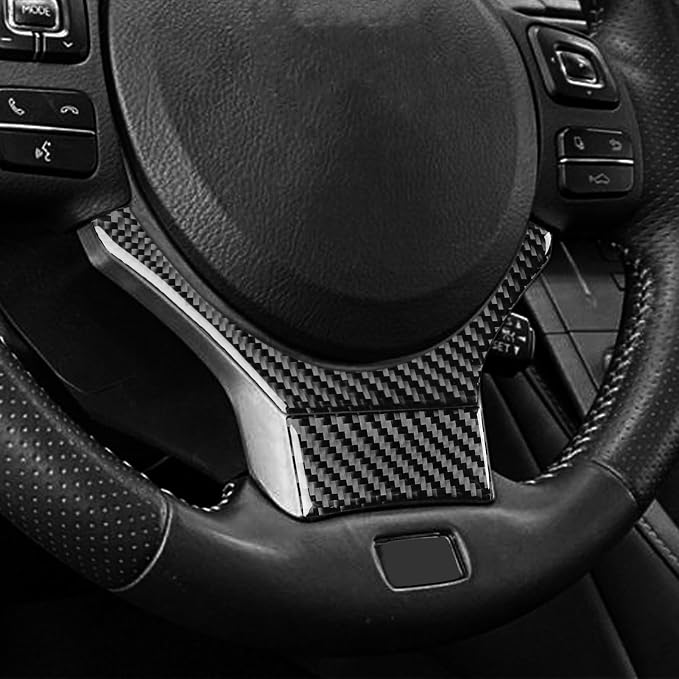 Soft Carbon Fiber Car Interior Steering Wheel Trim 2/Piece Decorative Sticker for Lexus RC300 350 200T 15-24 IS250 13-20 Carbon Fiber Interior Accessories