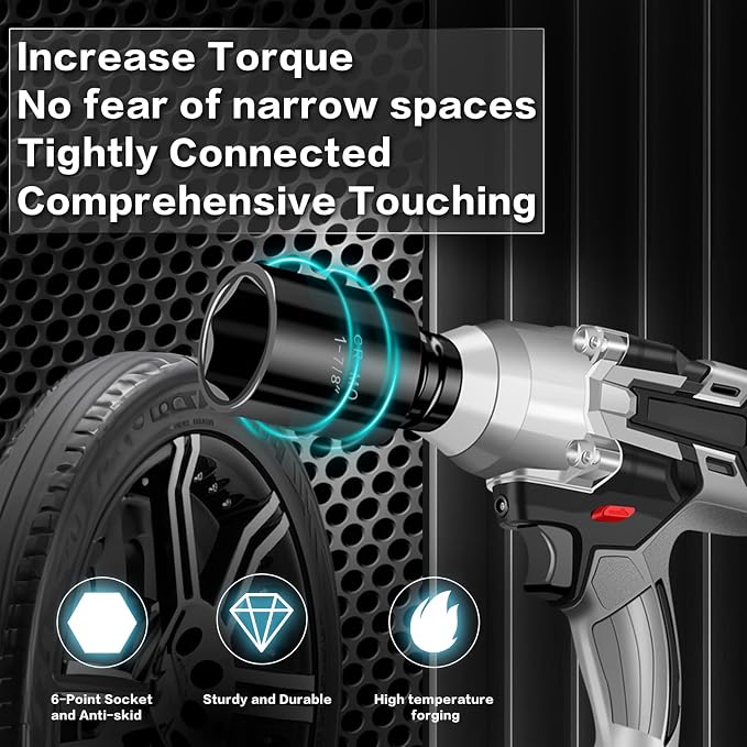 TONYNOL 3/4 Inch Drive Deep Impact Socket Set,6-Point,Metric Size(22mm to 41mm),10 Pcs,Cr-Mo.Heavy Duty Impact Socket Set,With a Storage Case.