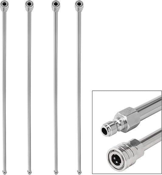 RIDGE WASHER Pressure Washer Wand Extension, 240 Inch Replacement Pressure Washer Lance, Stainless Steel Power Washer Extender Wand, 1/4” Quick Connect Fitting, 4000 PSI (4 Wands – 60" Each Wand )