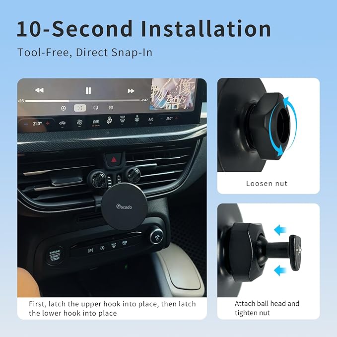 Car Phone Holder for Ford Escape 2023–2026 Accessories,Vehicle-Specific Air Vent Magnetic Phone Mount,MagSafe Compatible Strong Magnetic Cell Phone Holder,360° Rotating Hands-Free Car Mount