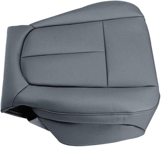 SecosAutoparts Gray Front Driver Side Bottom Replacement Leather Seat Cover & Top Lean Back Compatible with Ford F150 Lariat 2009 2010 2011 2012 2013 2014